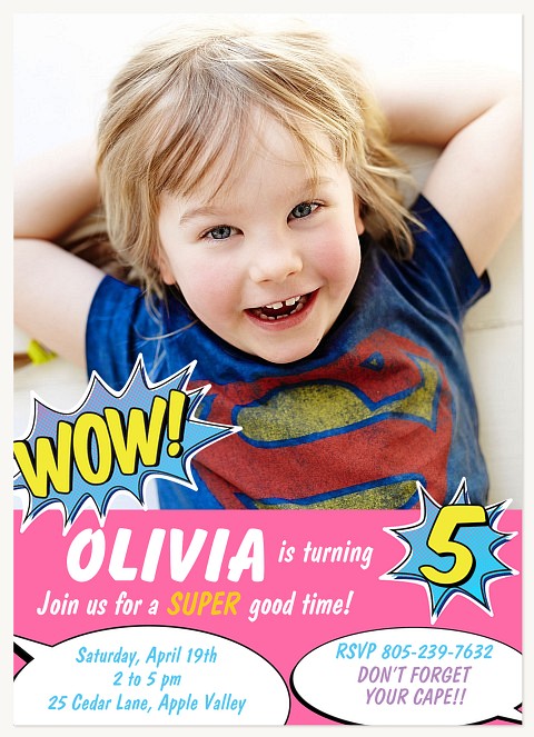 Girl Power Girl Birthday Party Invitations