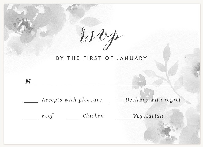 Floral Imprint Wedding RSVP Cards