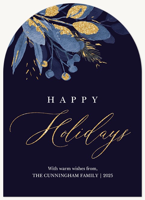 Midnight Gleam Personalized Holiday Cards