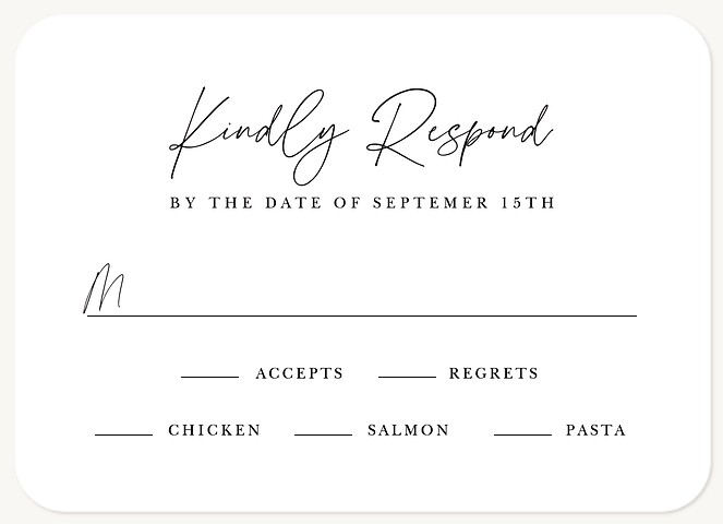 Classic Type Wedding RSVP Cards