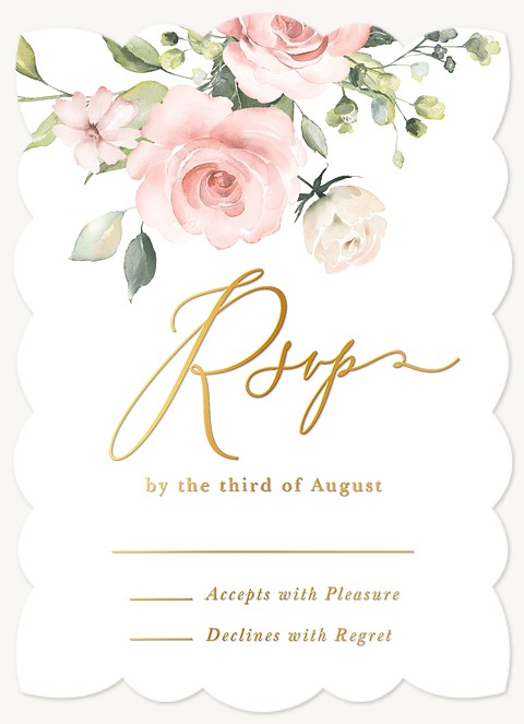 Watercolor Roses Bat Mitzvah RSVP Cards