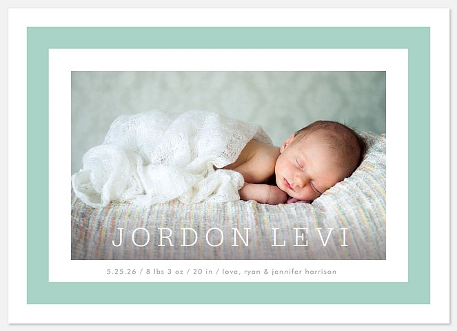Framed Perfection Baby Birth Announcements