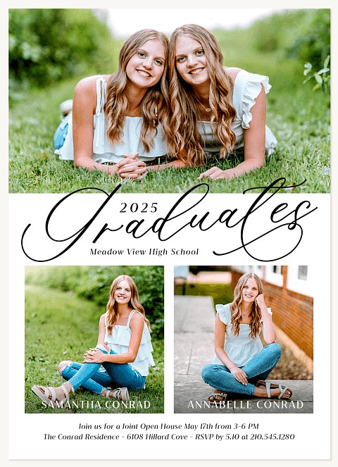 Two Graduates Graduation Invitations
