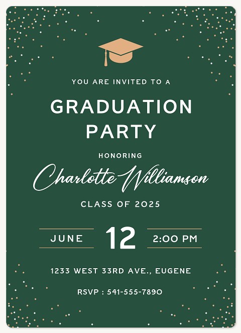 Corner Celebration Confetti Graduation Cards
