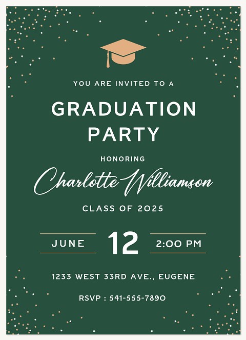 Corner Celebration Confetti Graduation Cards