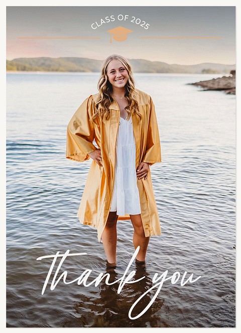 Simple Overlay Hat Thank You Cards 