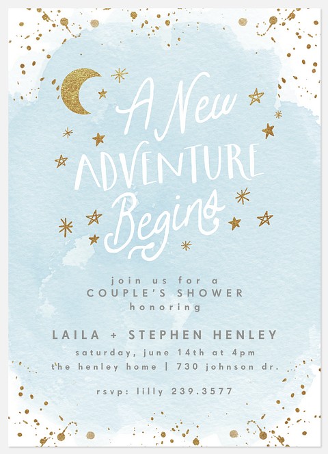 Shimmering Stars Baby Shower Invitations