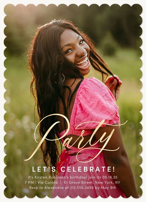 Script Party Teen Birthday Invitations