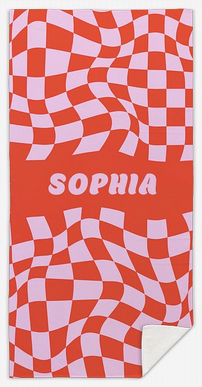 Checker Wave Custom Beach Towels