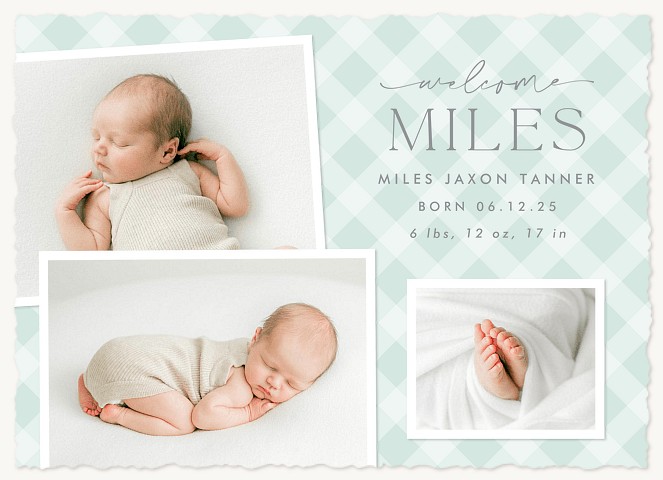 Gingham Gallery Baby Announcements