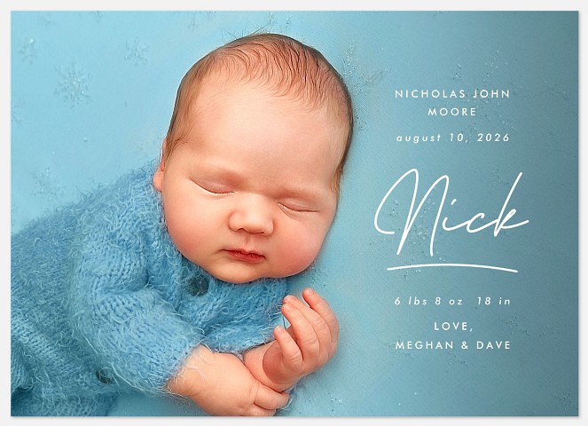 Emphasis Baby Birth Announcements