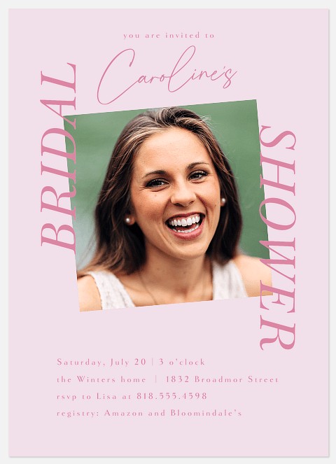 Vertical Bridal Shower Anniversary Invitations