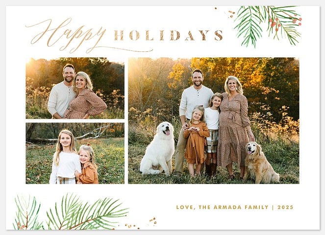 Wispy Pine Holiday Photo Cards