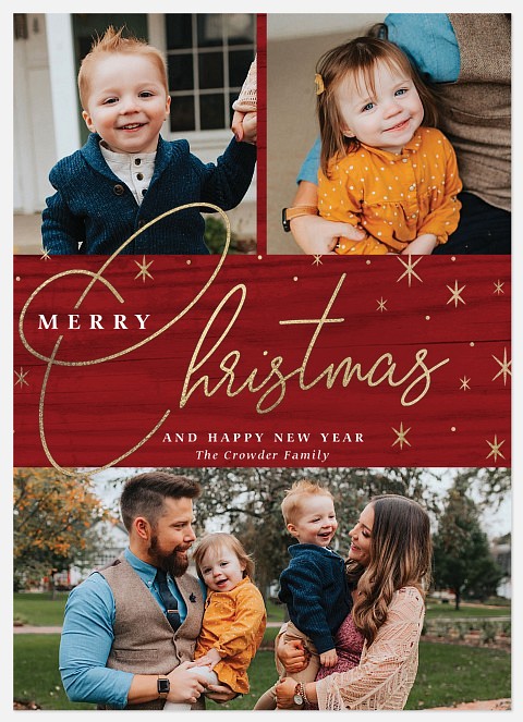Starry Trio Holiday Photo Cards