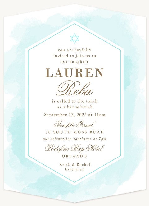 Blue Skies Bat Mitzvah Invitations