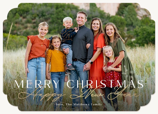 Mixed Typography Personalized Holiday Cards