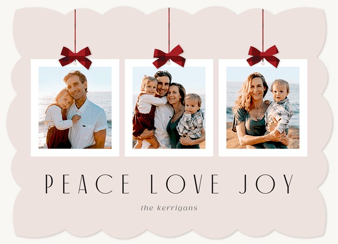 Bow-Tied Frames Personalized Holiday Cards