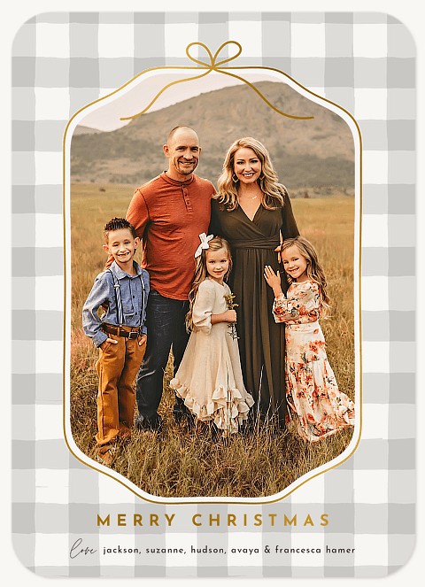 Minimalist Bow Personalized Holiday Cards