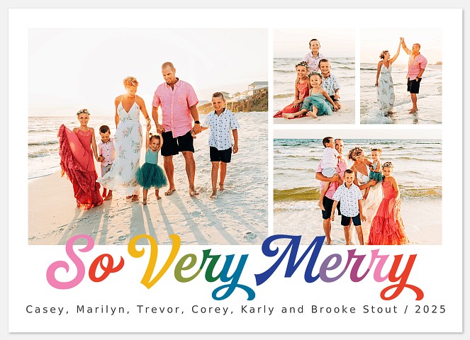Very Merry Rainbow Holiday Photo Cards