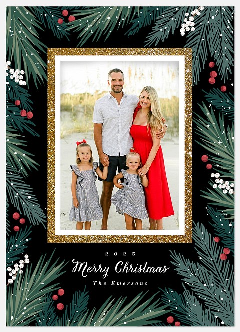Pine & Glitter Holiday Photo Cards