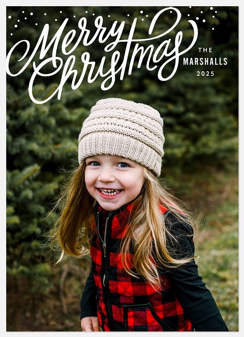 Snowfall Script Holiday Photo Cards