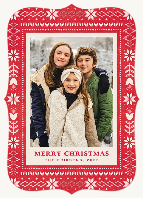 Nordic Border Personalized Holiday Cards