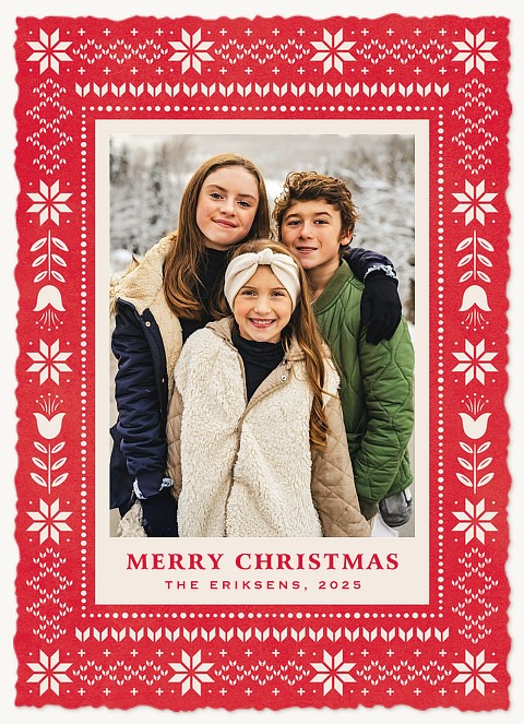 Nordic Border Personalized Holiday Cards
