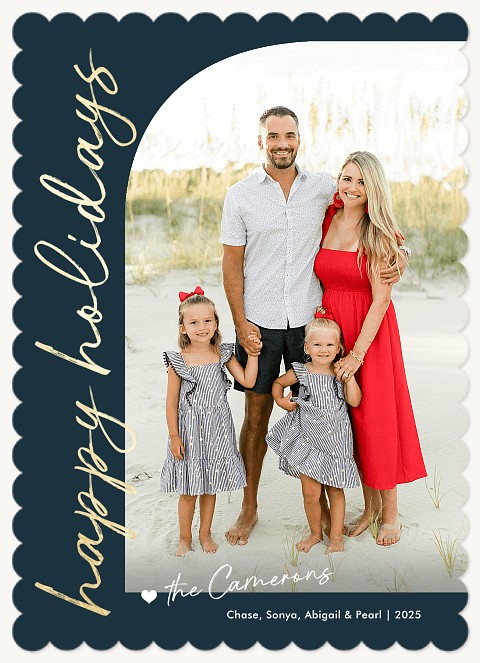 Sideways Script Personalized Holiday Cards