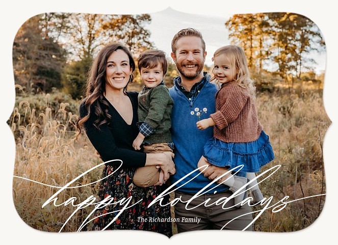 Modern Lettering Personalized Holiday Cards
