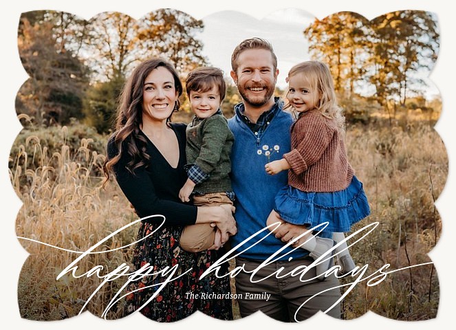 Modern Lettering Personalized Holiday Cards