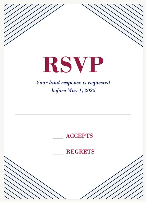 Pinstripes Bar Mitzvah RSVP Cards