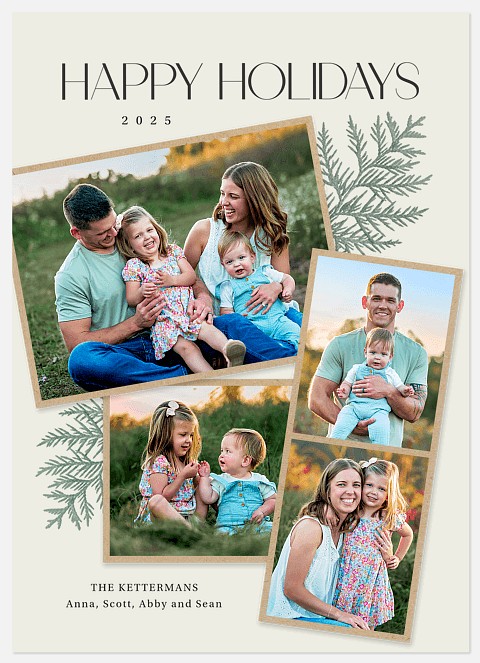 Serene Pine Holiday Photo Cards
