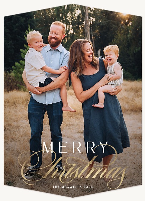 Swirling Script Personalized Holiday Cards