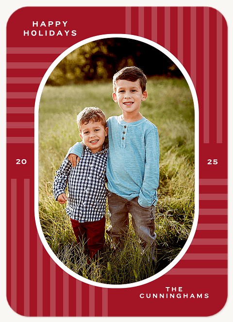 Simple Stripes Personalized Holiday Cards