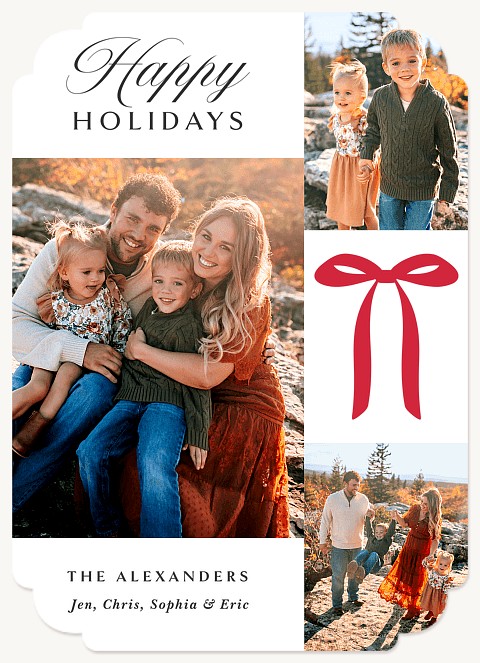 Bow Trio Personalized Holiday Cards