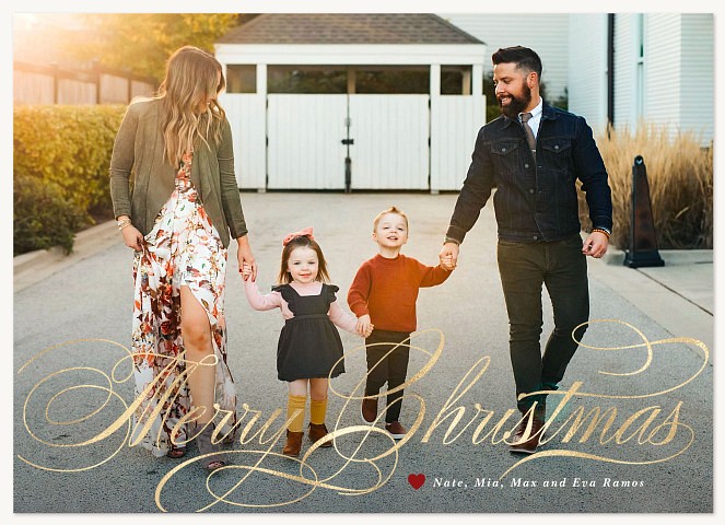 Swirling Flourishes Personalized Holiday Cards