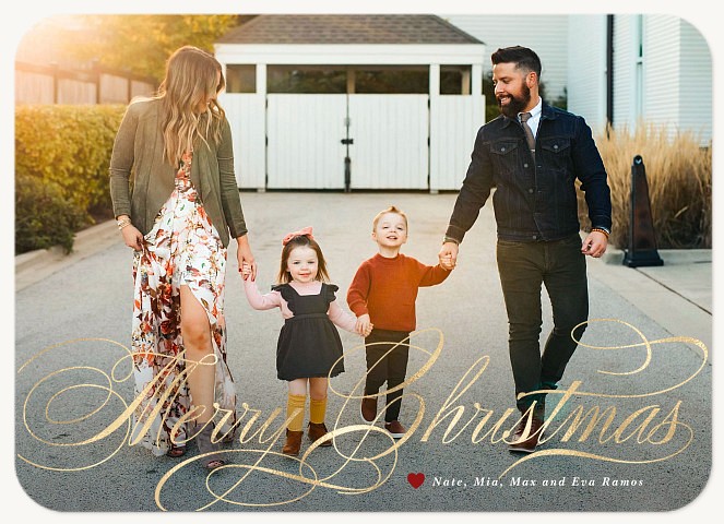Swirling Flourishes Personalized Holiday Cards