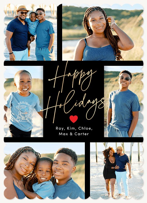 Photo Script Personalized Holiday Cards