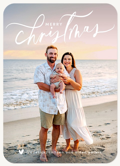 Big Script Personalized Holiday Cards