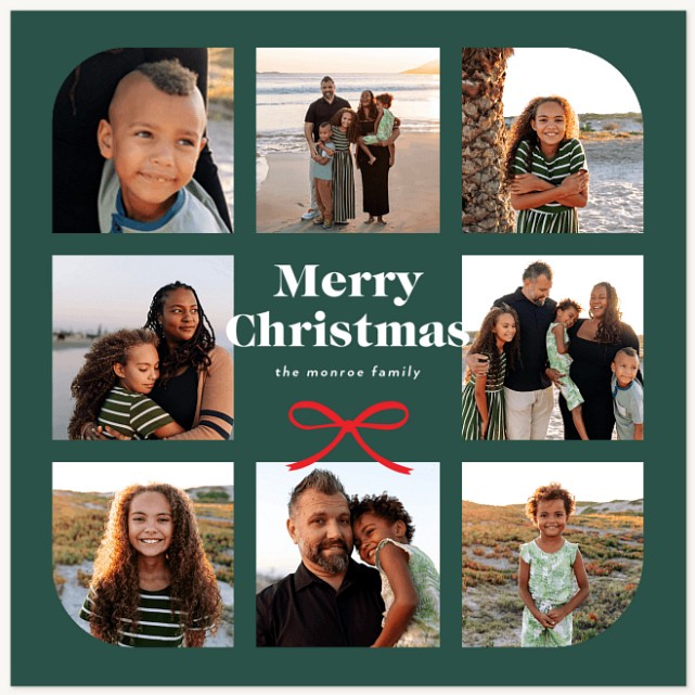 Geometric Wreath Personalized Holiday Cards