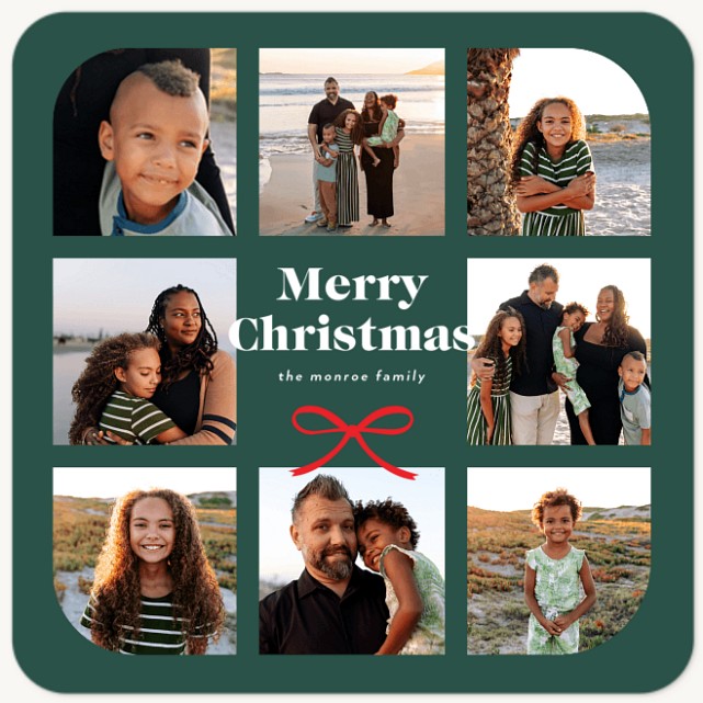 Geometric Wreath Personalized Holiday Cards