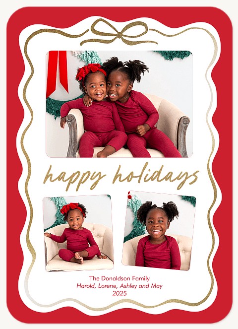 Shimmer Line Personalized Holiday Cards