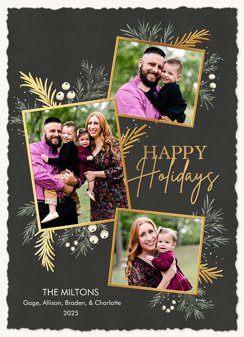 Gilded Branches Personalized Holiday Cards
