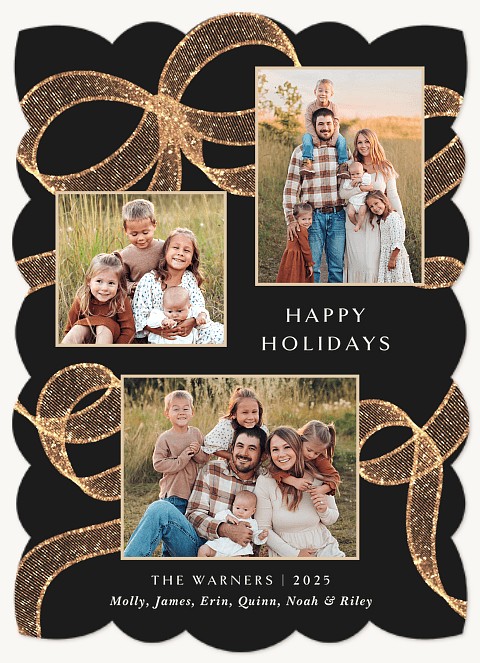 Ribbon Curl Photo Holiday Cards