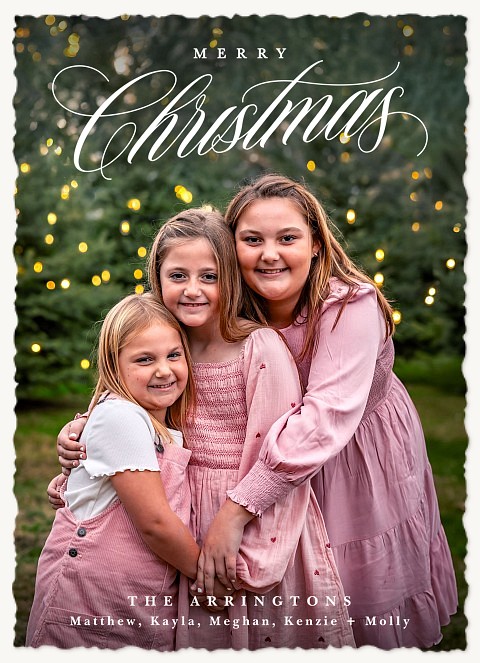 Classic Calligraphy Personalized Holiday Cards