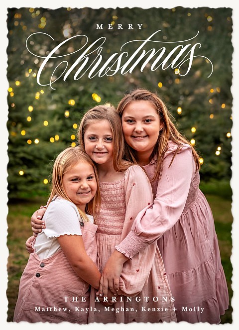 Classic Calligraphy Personalized Holiday Cards