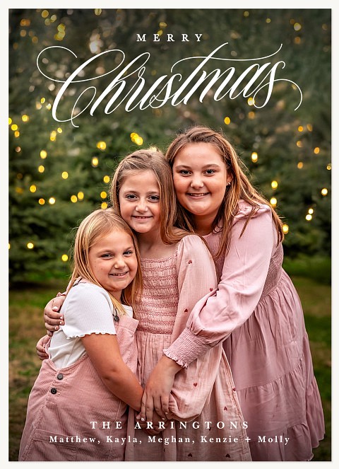 Classic Calligraphy Personalized Holiday Cards
