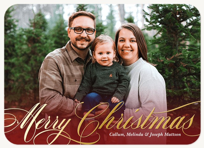 Posh Script Personalized Holiday Cards