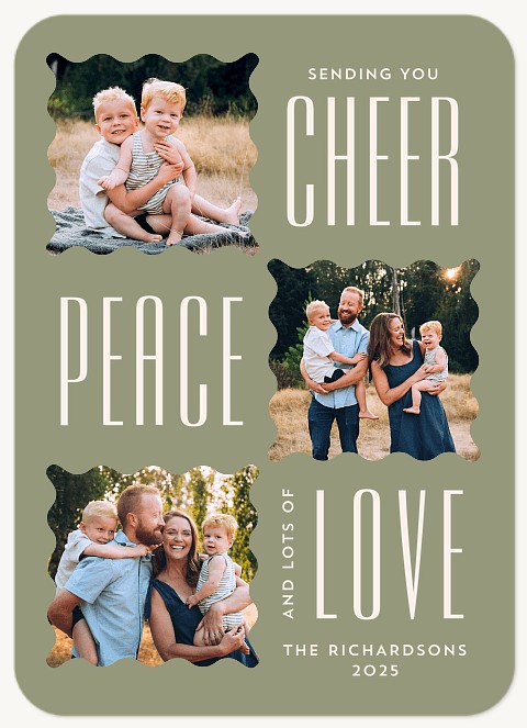 Wavy Trio Personalized Holiday Cards