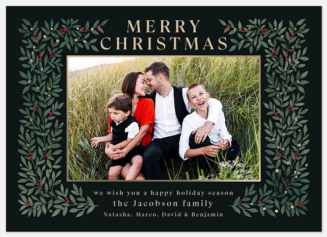Verdant Greetings Holiday Photo Cards